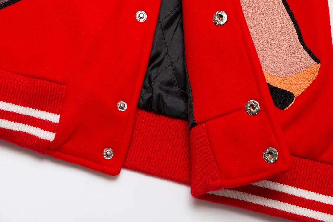 🧸High version SAINT MICHAEL high street vibe style ROCKY same heavy embroidered baseball jacket jacket for men and women p420 Style number: 271 Size: S-XL High version heavy laser embroidery process, quilted version, different from the low-end version on the market, you get what you pay for